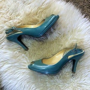 Cole Haan green alligator heels